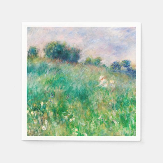 Green Meadow von Renoir Impressionist Painting Serviette (Vorderseite)
