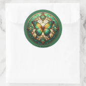 Green Medallion Butterfly Runder Aufkleber (Tasche)
