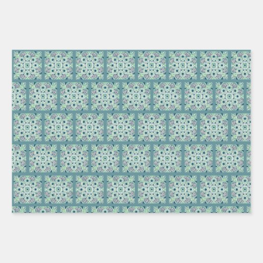 Green Medallion Geschenkgutschrift Wrap Flachblatt Geschenkpapier Set (Vorderseite 3)