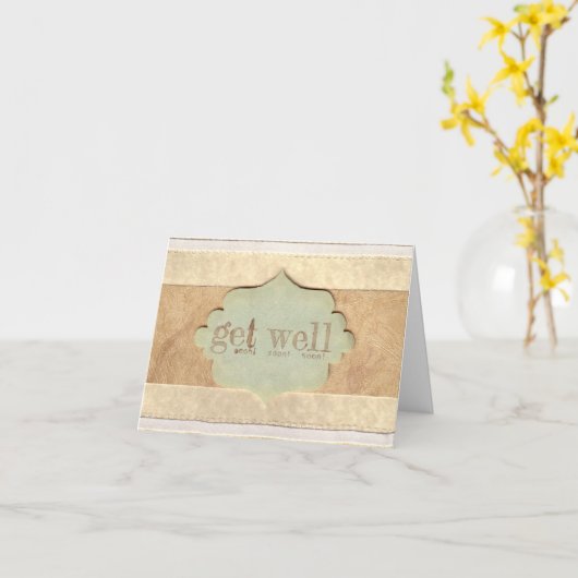 Green Medallion Get Well Soon Card Karte (Gelbe Blume)