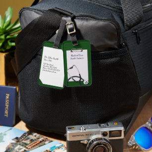 Green Medical Clipboard mit Stethoscope Gepäckanhänger