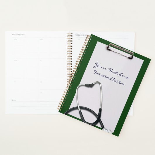 Green Medical Clipboard mit Stethoscope Planer (Anzeige)