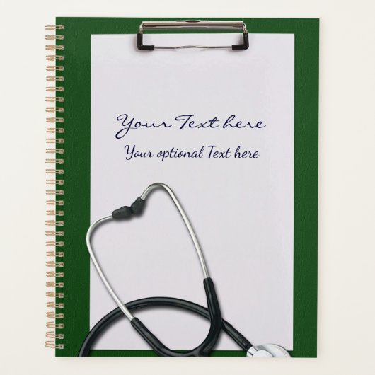 Green Medical Clipboard mit Stethoscope Planer (Vorderseite)