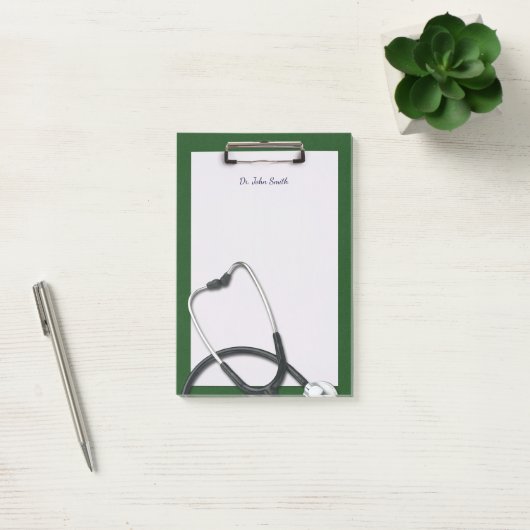 Green Medical Clipboard mit Stethoscope Post-it Klebezettel (Büro)