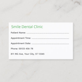 Green Medical Dental Appointment Card Terminkarte