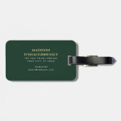 Green Medival Fantasy Gold Name Gepäckanhänger (Rückseite horizontal)