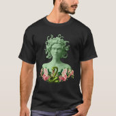 Green Medusa Gorgon Griechische Mythologie Pink Fl T-Shirt (Vorderseite)