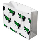 Green Megaphon Große Geschenktüte (Rückseite Schrägansicht)