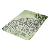 Green Mehndi Motif Bath Mat Badematte (Schrägansicht)