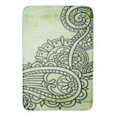 Green Mehndi Motif Bath Mat Badematte (Vorderseite Vertikal)