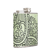 Green Mehndi Motif Flask Flachmann (Rechts)