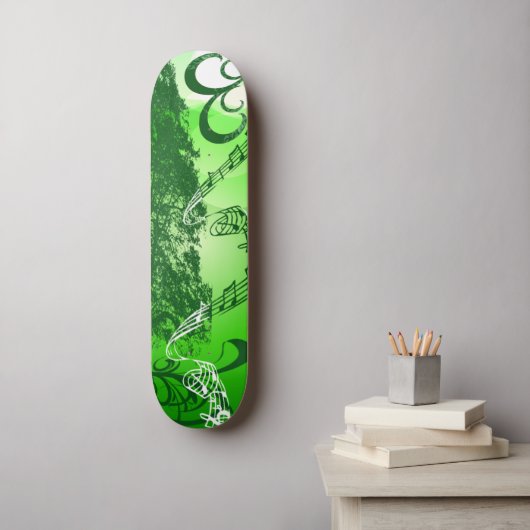Green Melody Skateboard (Wandkunst)
