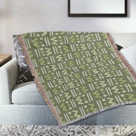 Green Memphis Pattern Throw Blanket Decke