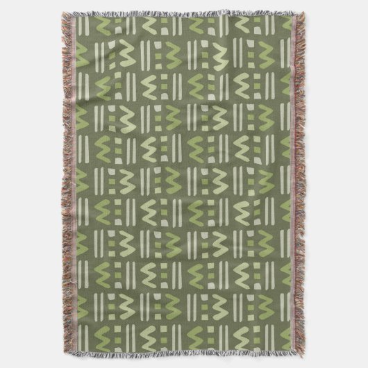Green Memphis Pattern Throw Blanket Decke (Vorderseite Vertikal)