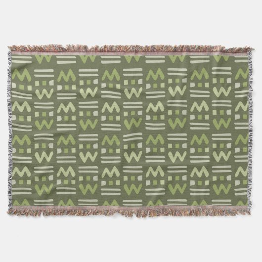 Green Memphis Pattern Throw Blanket Decke (Vorderseite)