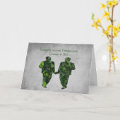 Green Men Ivy & Silver Gay Handfastings Segnungen Karte (Gelbe Blume)