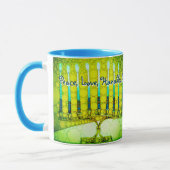Green Menorah Peace Liebe Hanukkah Modern Script Tasse (Links)