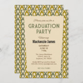 Green Mens Abschluss Einladung Retro Vintag (Vorne/Hinten)