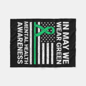 Green Mental Health Awareness Fleecedecke (Vorderseite (Horizontal))