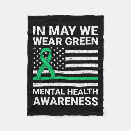 Green Mental Health Awareness Fleecedecke (Vorderseite)