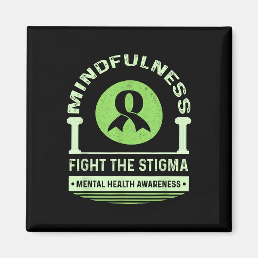 Green Mental Health Awareness Montag kämpfen Stig Magnet (Vorne)