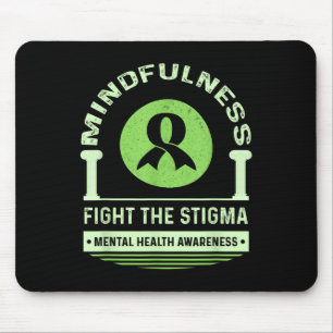Green Mental Health Awareness Montag kämpfen Stig Mousepad