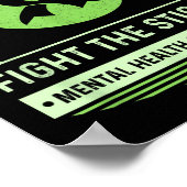Green Mental Health Awareness Montag kämpfen Stig Poster (Ecke)