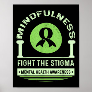 Green Mental Health Awareness Montag kämpfen Stig Poster