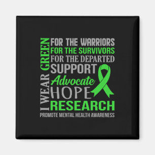 Green Mental Health Awareness Support Graphic Magnet