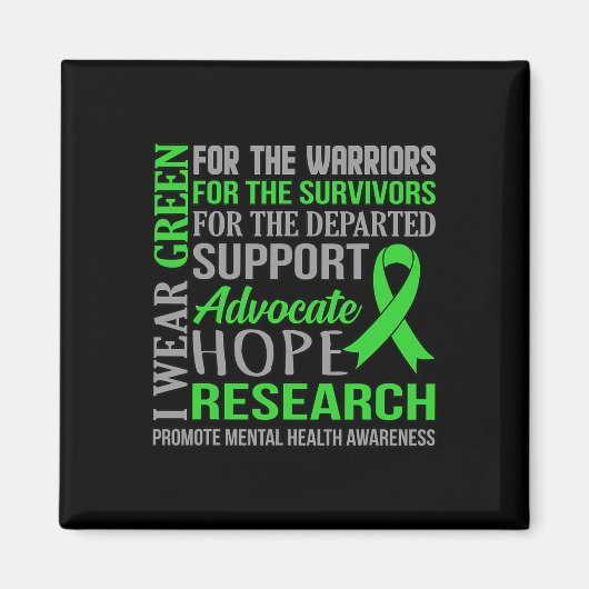 Green Mental Health Awareness Support Graphic Magnet (Vorne)