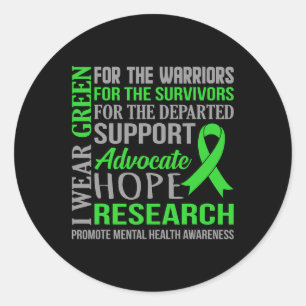 Green Mental Health Awareness Supporter Graph Runder Aufkleber