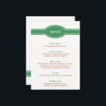 Green Menu Card, Caroline Wedding Collection Menükarte<br><div class="desc">Geben Sie Ihren Gästen einen Vorgeschmack, was mit diesen eleganten Menükarten zu tun hat. Lassen Sie sie sich an Ihrem Hochzeitsempfang auf den Tischen platzieren, damit jeder für jeden köstlichen Biss begeistert ist. Das schöne, schlichte Design ergänzt jede Tischdekoration. Diese Menükarten sind Teil der Caroline Wedding Collection. Die Kollektion beinhaltet...</div>
