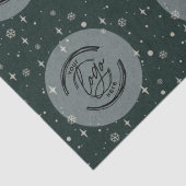 Green MerChristmas Business Logo Snowflake Seidenpapier (Detail)