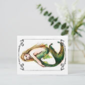 Green Mermaid Postkarte (Stehend Vorderseite)