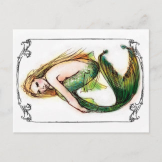 Green Mermaid Postkarte