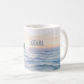 Green Mermaid Tail Ocean Sunset Kaffeetasse (VorderseiteRechts)