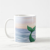 Green Mermaid Tail Ocean Sunset Kaffeetasse (Links)