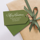 Green Merry Christmas Calligraphy Script Geschenkanhänger