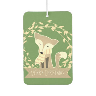 Green Merry Christmas Fox Autolufterfrischer