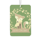 Green Merry Christmas Fox Autolufterfrischer (Rückseite)
