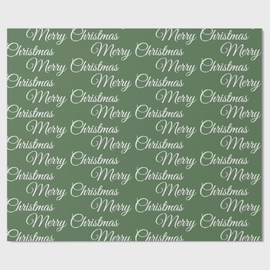 Green Merry Christmas Geschenkpapier (Flach)