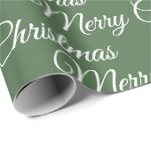 Green Merry Christmas Geschenkpapier (Rolleneckpunkt)