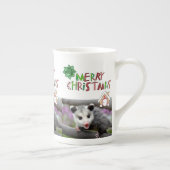 Green Merry Christmas Opossum Porzellantasse (Rechts)