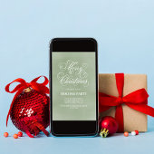 Green Merry Christmas Script Party Einladung