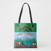 Green Merry Christmas Train Tasche (Vorderseite)