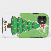 Green Merry Christmas Tree Case-Mate iPhone Hülle (Rückseite (Horizontal))