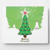 Green Merry Christmas Tree Fotoplatte (Vorderseite)