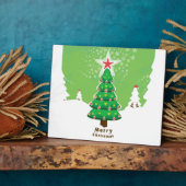 Green Merry Christmas Tree Fotoplatte (Seite)