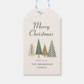 Green Merry Christmas Tree Geschenkanhänger (Vorderseite)