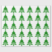Green Merry Christmas Tree Holidays Individuelle N Geschenkpapier (Flach)